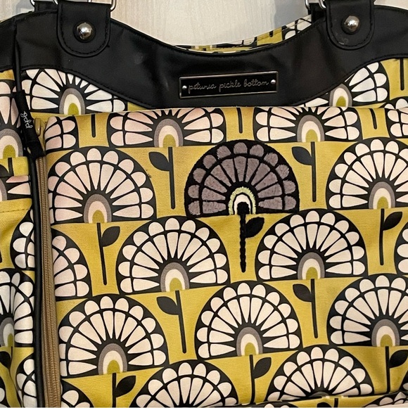 Petunia Pickle Bottom Diaper Bag Pack Tote Bag Yellow‎ Flowers new mother baby - Picture 1 of 14